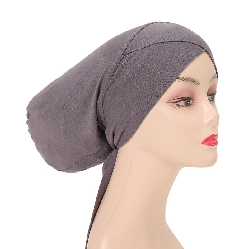 Product Introduction of Modal Instant Hijab Elastic Hijabs Lace Up Cross Underlay Hat Cord Solid Adjustable Hijabs Inner Hijab for Graduation Casual Inner TUTU 13