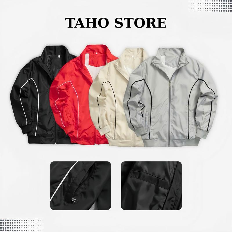  Áo Khoác Dù - Áo Gió Nam Nữ Basic Cổ Cao Size Dưới 83kg Chống Gió Chống Tia UV Freeship Có Túi 2 Lớp Viền Cổ Trụ. Menswear Jacket 