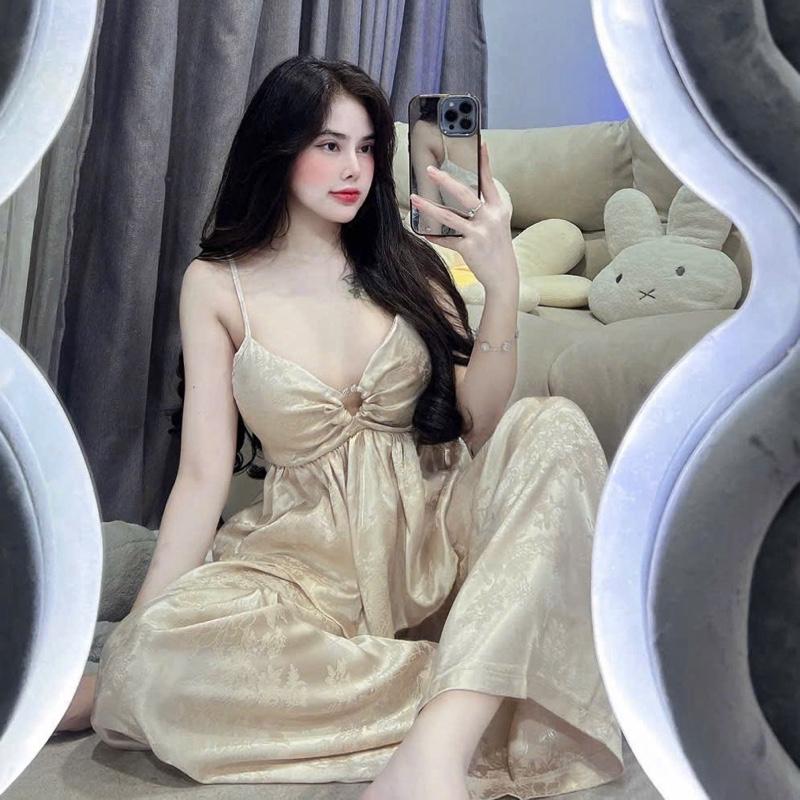  Sét bộ dây cúp có mút ngực freesize 40-56kg chất lụa siêu mềm mịn mát - Nữ Women Cup Top Áo Nhung Voi thoi trang set váy set babydoll cổ yếm đồ botieuthu essentials 