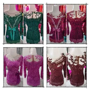 kebaya semi Prancis model pendek, sudah berpuring, payet depan belakang, (HARUS FIXS LIVE)