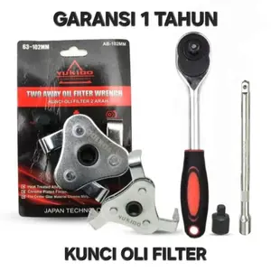Yukido Kunci Oli Filter Mobil Universal Model 2 Arah 3 Kaki Alat Pembuka Filter Oli Kendaraan Mobil & Moge Bergaransi Resmi Yukido Japan Technology Paket Praktis dan Efisien Car Engine