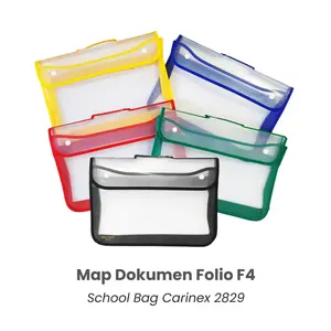 CARINEX Map Document Folio - School Bag F4 / Tas Plastik Kancing Jinjing Dengan Gagang