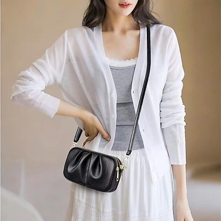Túi xách nữ đeo chéo đeo vai basic trẻ trung túi công sở nhiều lớp phù hợp mang thường xuyên  _ TDC007