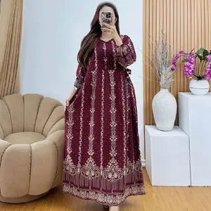 LONGDRES CHIBI RESLETING DEPAN BUSUI TALI SAMPING MOTIF BARU TERKINI WANITA NYAMAN Gamis