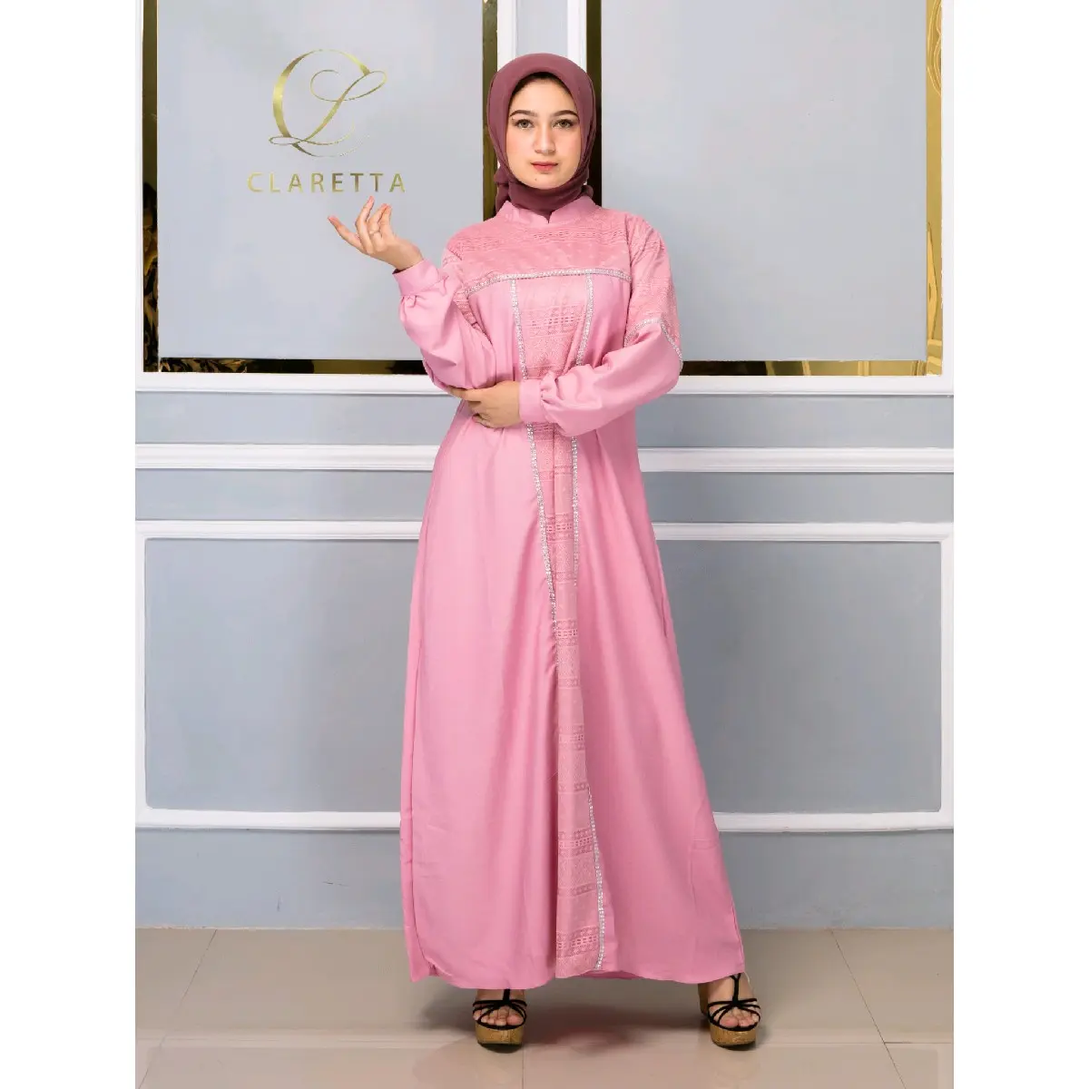 GAMIS  Wanita MUSLIM ELSA PINK