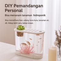 Gambar 【Gajian Sale】Akuarium Ikan Tangki Ikan Mini dengan bahan kaca super bening melengkung pet  house  cats pet  drying  box aquarium cupang sekat kolam koi natural besar - hitam dari PaPaPet.id Kab. Tangerang 4 Tokopedia