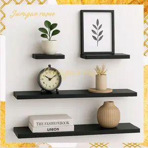 RAK ambalan tanpa bor rak 1 set 4 pcs Kayu Biru