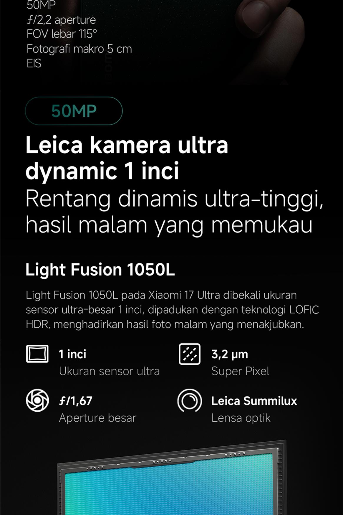 Xiaomi 17 Ultra (16GB/512GB) (16GB/1TB) Leica 200MP 75–100mm Telefoto | Kamera Ultra Dinamis 1 Inci Leica | Sistem Optik Leica UltraPure | Baterai Xiaomi Surge 6000mAh (typ) | Platform Mobile Snapdragon 8 Elite Gen 5  [Xiaomi Official Store]