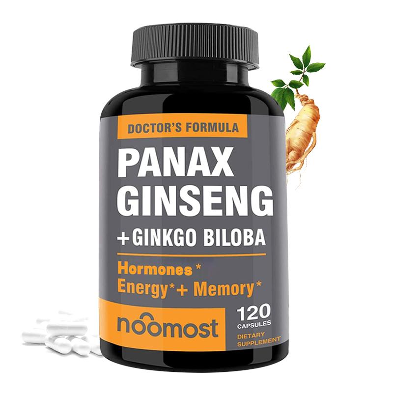 Panax Ginseng + Ginkgo Biloba Capsules Supplements - Memory.Energy. Hormones.  - 30/60/120 Capsules 0