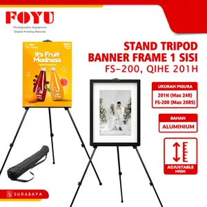 Tripod Banner Poster Menu Cafe Frame Pigura Stand Bingkai Foto Wedding 1 Sisi FS-200 Qihe 201H