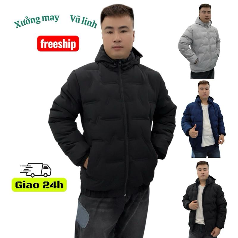 Áo khoác phao béo trần vi tính Menswear Nam chất liệu bông lì hoạ tiết trần vi tính cổ cao khoẻ mạnh freeship Giao 24h