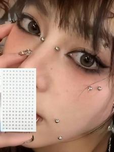 180個防水フェイクピアスキット、唇、眉、鼻のリング＆お腹ジュエリー、非ピアスボディジュエリーセット