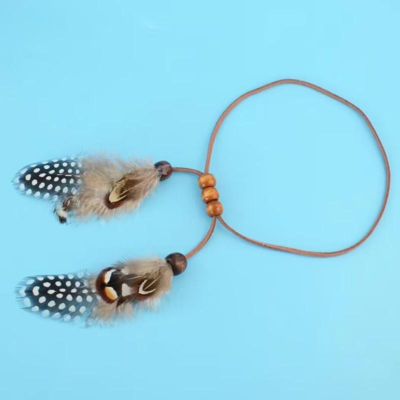 Product Introduction of Gothic wrist accessories Feather Arm Chain Halloween Show Dance Feather Wristband 10
