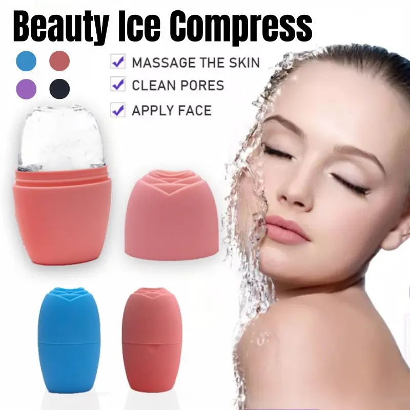Ice Face Roller Wajah/Ice Facial Massager Beauty Skin Care Tools Contour Leakproof Reusable Alat Pemijat Kulit Wajah Serbaguna 1279
