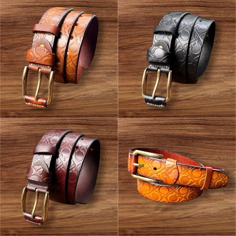 Thắt lưng da bò nguyên tấm rộng 3.8cm dài 120cm dập vân phong cách đầu khoá vàng bọc da sang trọng. Da bò một lớp. thắt lưng boy phố lv Hoa Voan