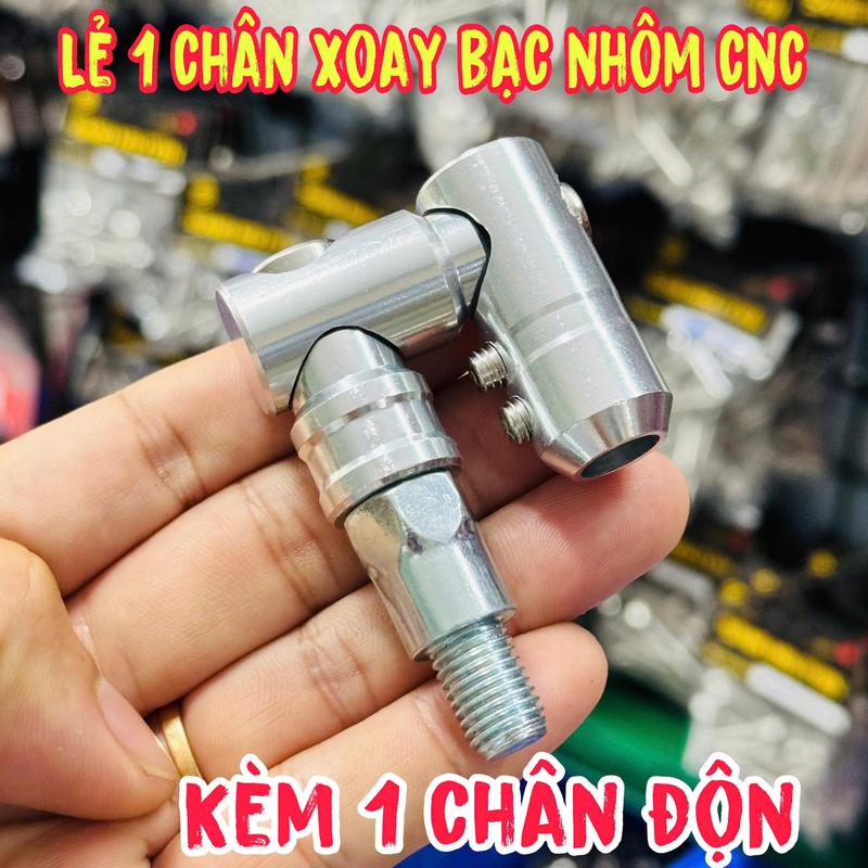  Lẻ 1 Chân Gương Xoay 360 Độ Nhôm CNC Kèm Chân Độn Màu Trắng & Đen Phù Hợp Các dòng xe Bảo Hành Dễ Lắp Đặt Sang Trọng Hiện Đại 