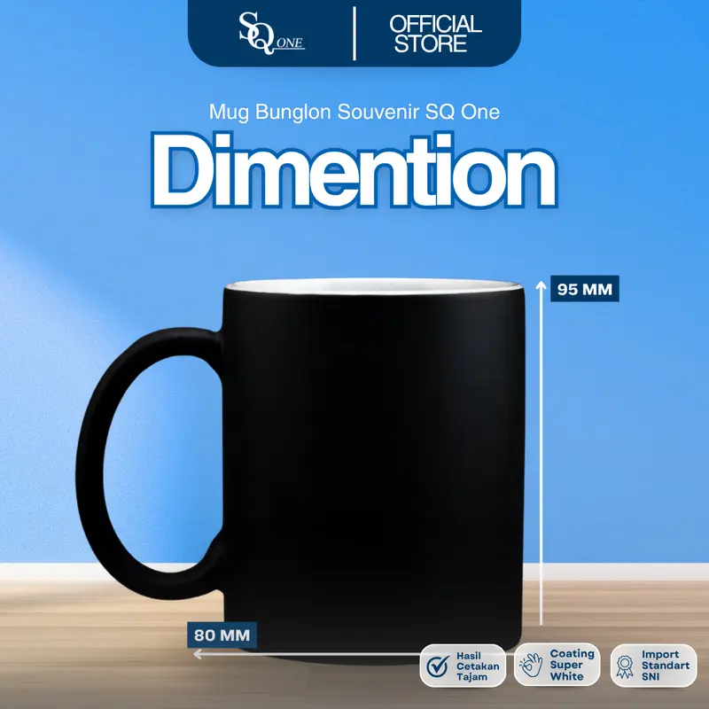 MUG SQONE - MUG BUNGLON BERUBAH WARNA SAAT TERKENA AIR PANAS BISA CUSTOM DESIGN UNTUK SOUVENIR  Kitchenware 1