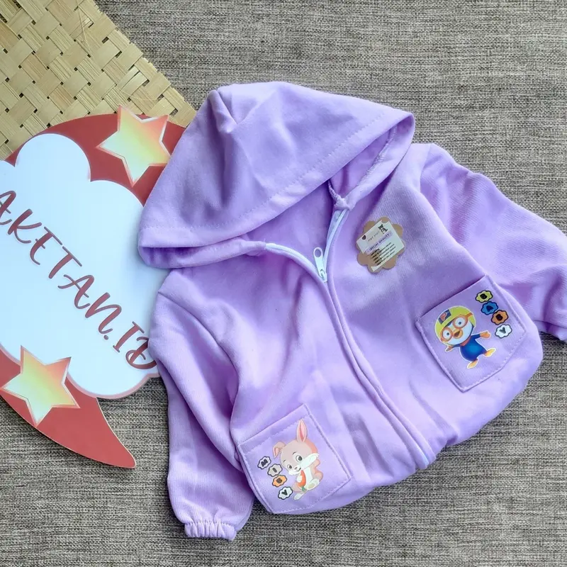 Jaketan-jaket karakter pororo bahan babyterry fleece usia 0-7 bulan, MAX bb 7 KG 4