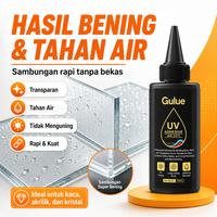 Gambar Gulue Lem UV Adhesive AG-3311 50ml Cepat Kering dengan Sinar UV Bening Tahan Air Anti Kuning untuk Kaca Akrilik Plastik dan Kristal Transparan - Lampu+Baterai 50g dari guluglueofficial-1 Kab. Tangerang 5 Tokopedia
