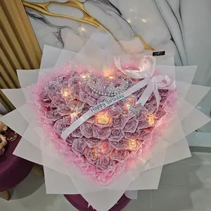 Buket Pita Satin Bentuk LOVE Lampu LED