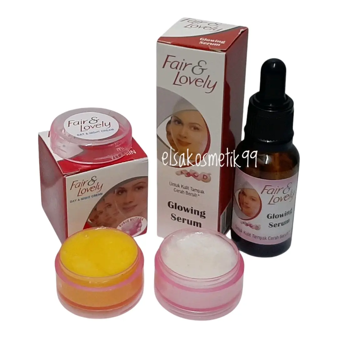 Paket Cream Fair & Lovely Susun Day & Night + Serum Glowing untuk Perawatan Wajah