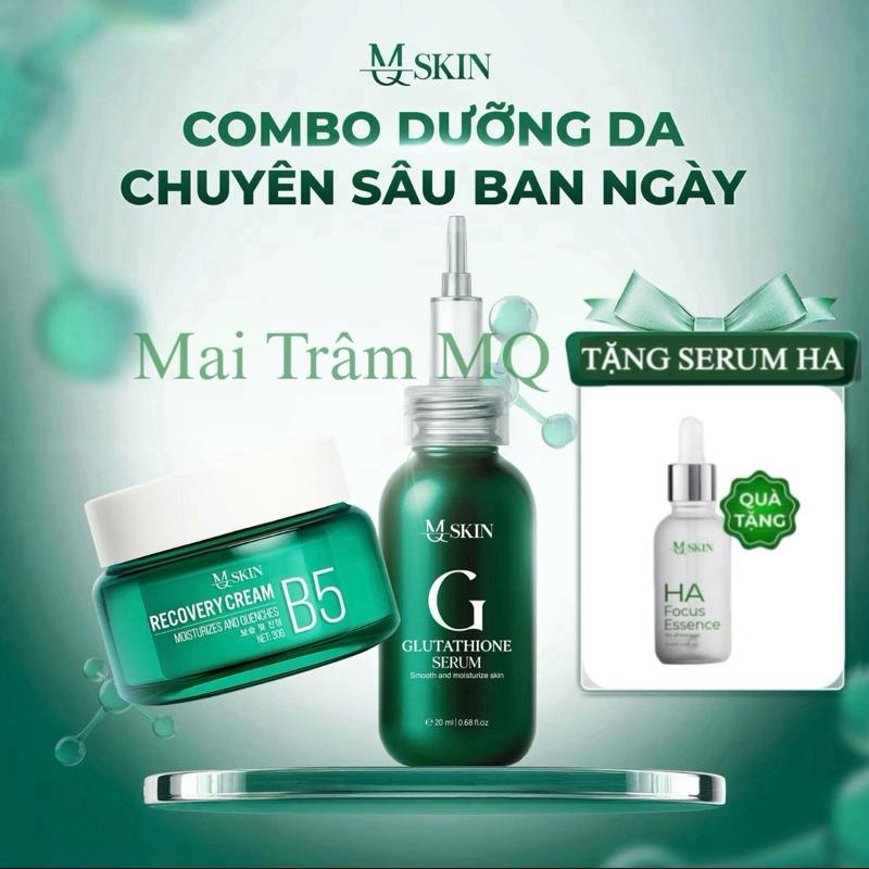 [M Q SKIN]COMBO DƯỠNG DA CĂNG BÓNG VÀ TRẮNG SÁNG VỚI SERUM GLUTATHIONE VÀ KEM DƯỠNG TRẮNG Tặng kèm QUÀ
