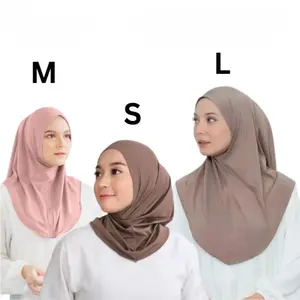 Jilbab Instan Pinguin Non Ped / Syiria Menutup Perut /Jilbab Instan/Bergo Sport Size S M L hijab  sport Wanita Muslim Kerudung