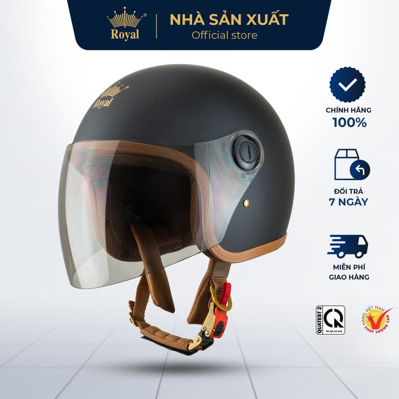   LIVE  Mũ Bảo Hiểm 3 4 Có Kính Royal M339 Nón 3 4 Royal Chính Hãng Viền Nâu Thời Trang | TỪ NHÀ MÁY 
