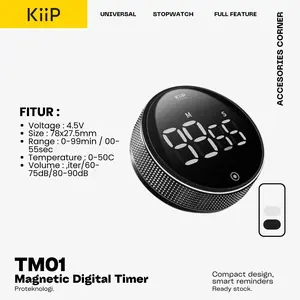 KiiP TM01 Magnetic Digital Timer LED Stopwatch Alarm Universal