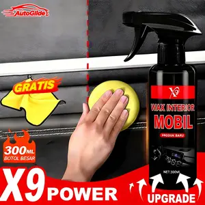 AutoGlide Wax Perawatan Interior & Eksterior Mobil Multifungsi 300ml - Membersihkan, Melindungi (Steering, Konsol, Kursi, Ban) & Barang Kulit (Sepatu, Tas), Mencegah Penuaan & Anti-Kotoran