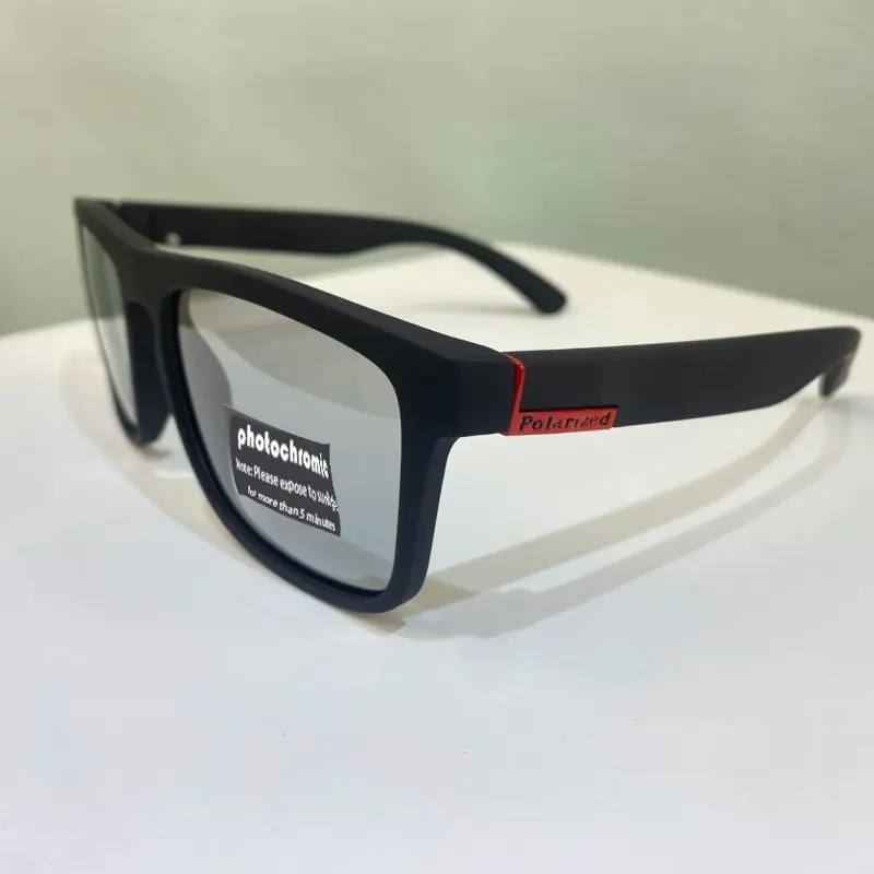 Kacamata photochromic Kacamata hitam pengubah cahaya luar ruangan, kacamata hitam bersepeda persegi untuk olahraga pria 6