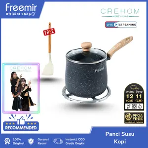 [SPECIAL CREHOM] freemir NEW Panci Mini Gemoy MPASI 12cm Bahan Batu Granit Cekung Wajan Anti Lengket Peralatan Aman untuk MPASI Bayi Dapur Panci Gemoy Kayu Kitchenware Panci Kopi