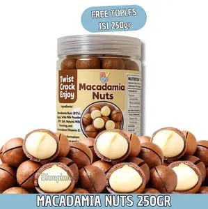 Macadamia Nuts 250g - Free Toples Alat Pembuka Kacang Twist Crack Enjoy Kualitas Terbaik
