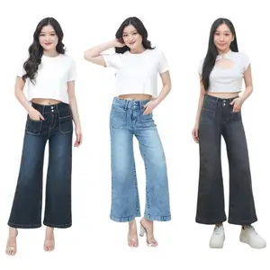 NANOSTAR JEANS 7/9 KELLY Celana Jeans Wanita Skena Kaki Lebar SIZE 27-34 SNOW GREY SNOWBLACK