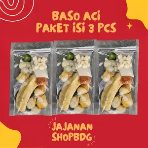 Baso Aci Instan Bandung isi 3 pcs/baso aci murah/baso aci original/kuah pedas gurih/jajanan kekinian/cemilan murah