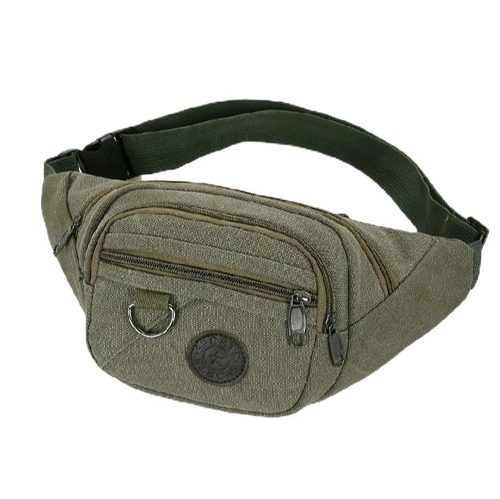 Tas pinggang waist bag kanvas import terbaru 2024 Hitam 6