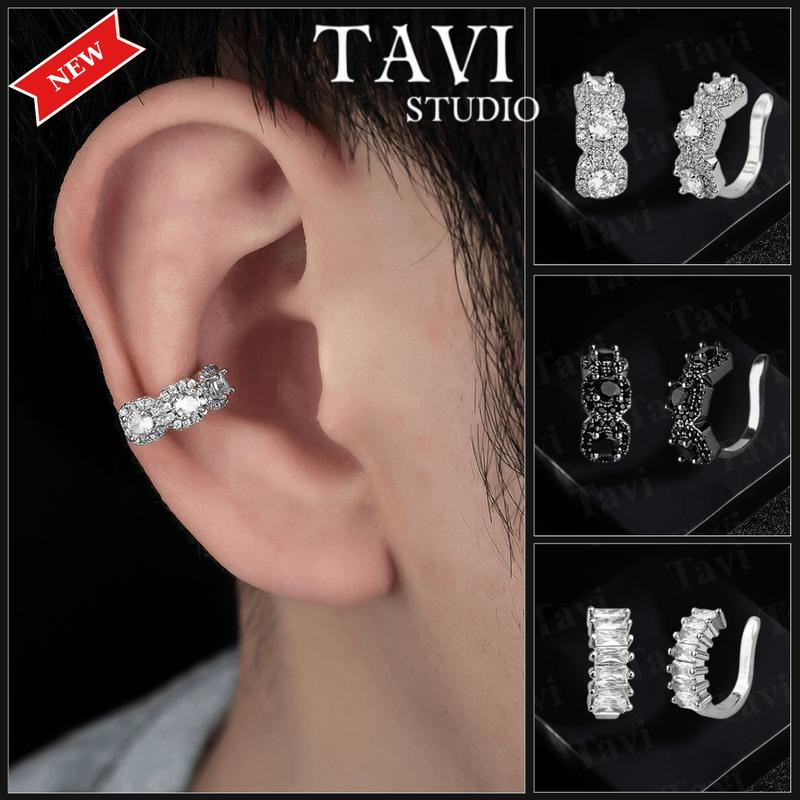   Mua là mê chê thì hoàn về  Khuyên tai kẹp vành nam nữ unisex bông tai không cần bấm lỗ đính đá zicorn titan chống gỉ màu bạc cá tính năng động chống dị ứng hiện đại - Phụ kiện Tavi  1 chiếc  