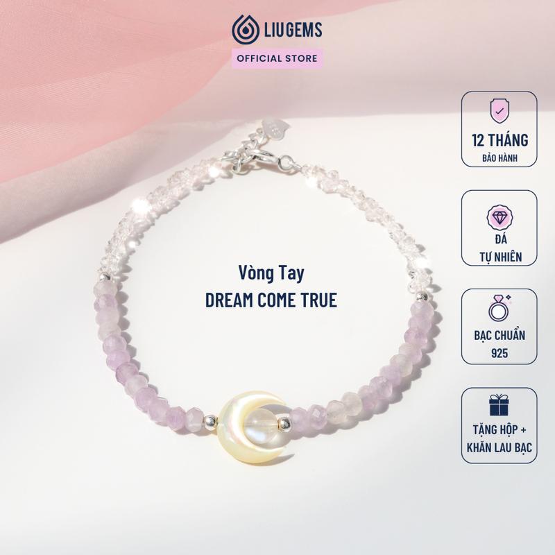 Vòng Tay Đá Thô Tự Nhiên Liugems Dreams Come True Mix Charm Bạc 925 Năng Động Dễ Thương VTDT04 Mua một tặng một hộp đựng trang sức + một khăn lau bạc miễn phí