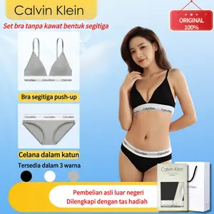 Setelan pakaian dalam wanita Calvin Klein asli - bra olahraga tanpa kawat dan set celana dalam bikini -Calvin Klein Underwear