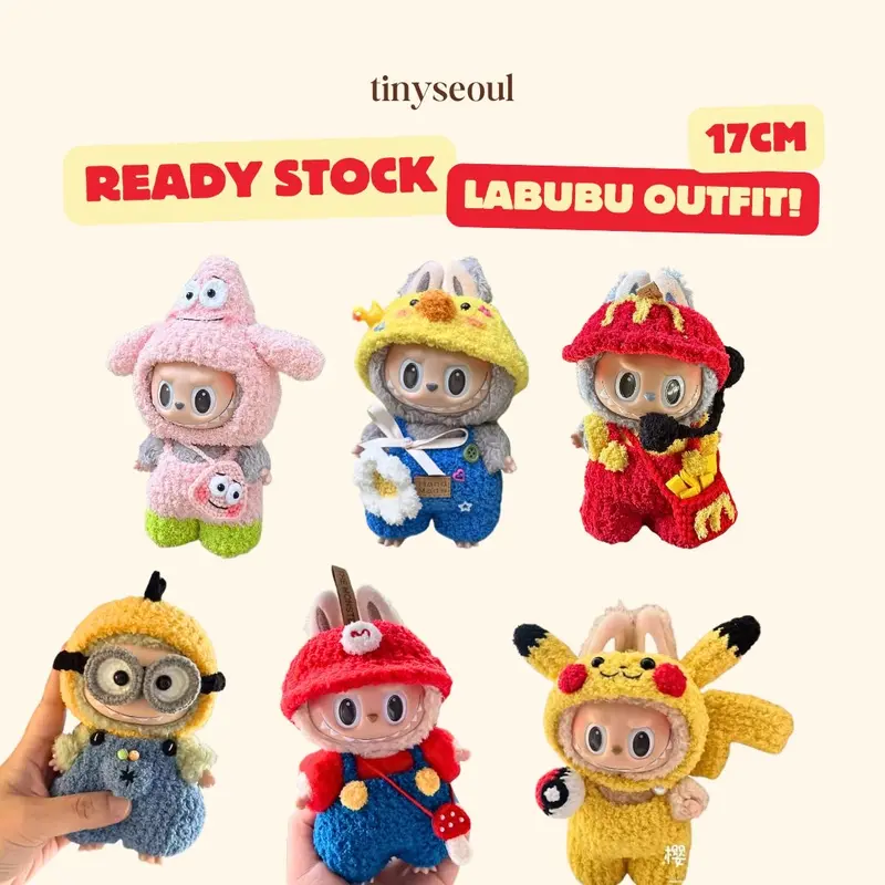 BAJU LABUBU 17CM KNIT - LABUBU OUTFIT - Baju Rajut Boneka Labubu Macaron 0