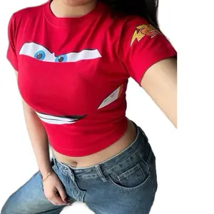 Crop top tee MCQUEN MOBIL baju kaos atasan wanita