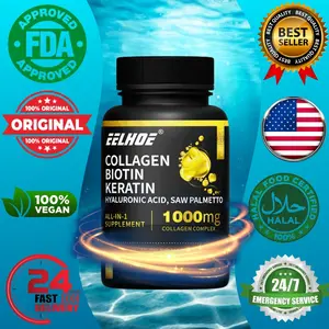 Vitamin C + Vitamin E + Biotin + Kolagen + Palmitat - Membantu menjaga kesehatan kulit dan rambut. Meningkatkan kesehatan secara keseluruhan