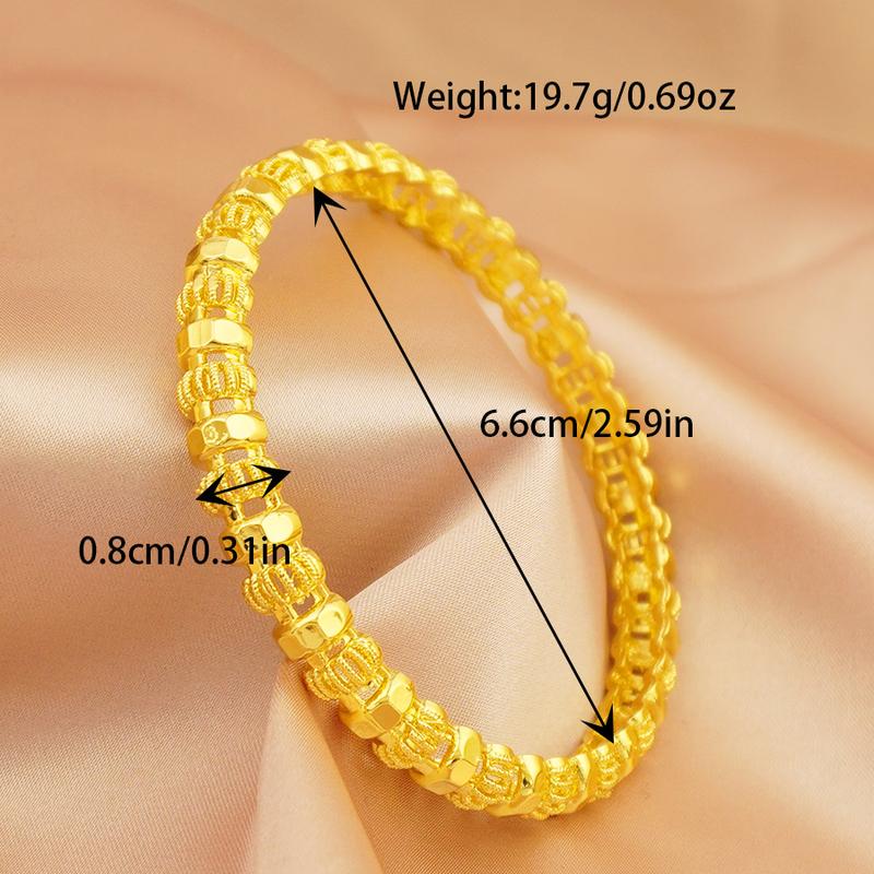 Product Introduction of An Elegant Classical Style Copper Bracelet Suitable For Women To Wear - Luxury Bracelet With Floral Design, Suitable For Daily Wear And Gift Giving, 1 Piece For Ramadan 1