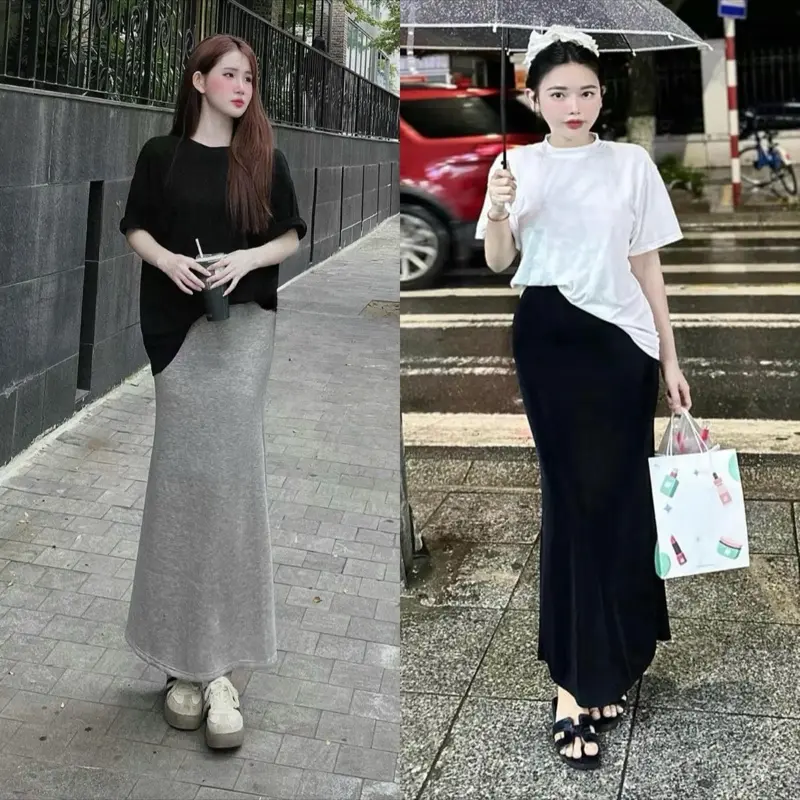 Chân Váy Đuôi Cá & Áo Phông Siêu Xinh Size 40-70kg Set Đồ Xinh Mát Dành Cho Các Nàng Phong Cách Năng Động , có tách lẻ từng món