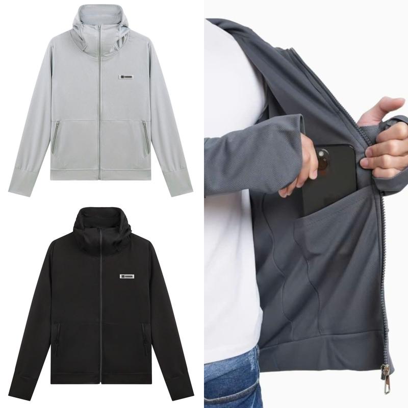 ( Áo 2 Lớp ) Áo Chống Nắng Nam 2 Lớp Dệt Kim Thông Hơi Thoáng Mát Vành Mũ Cứng