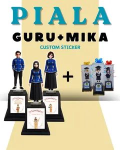 Custom Piala Akrilik Guru+Mika untuk souvenir Hadiah Hari Guru