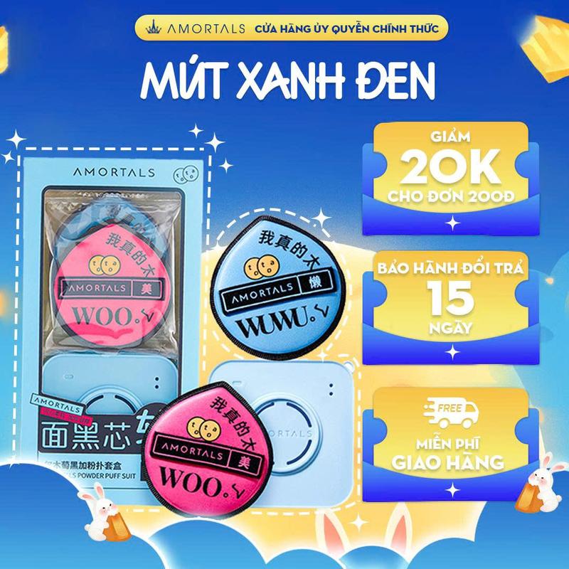 《Amortals Vietnam》Bông Phấn Trang Điểm AMORTALS – Bộ Mút Trang Điểm Đen Black Makeup XL Mềm Mại, Cao Cấp, Chuyên Dụng