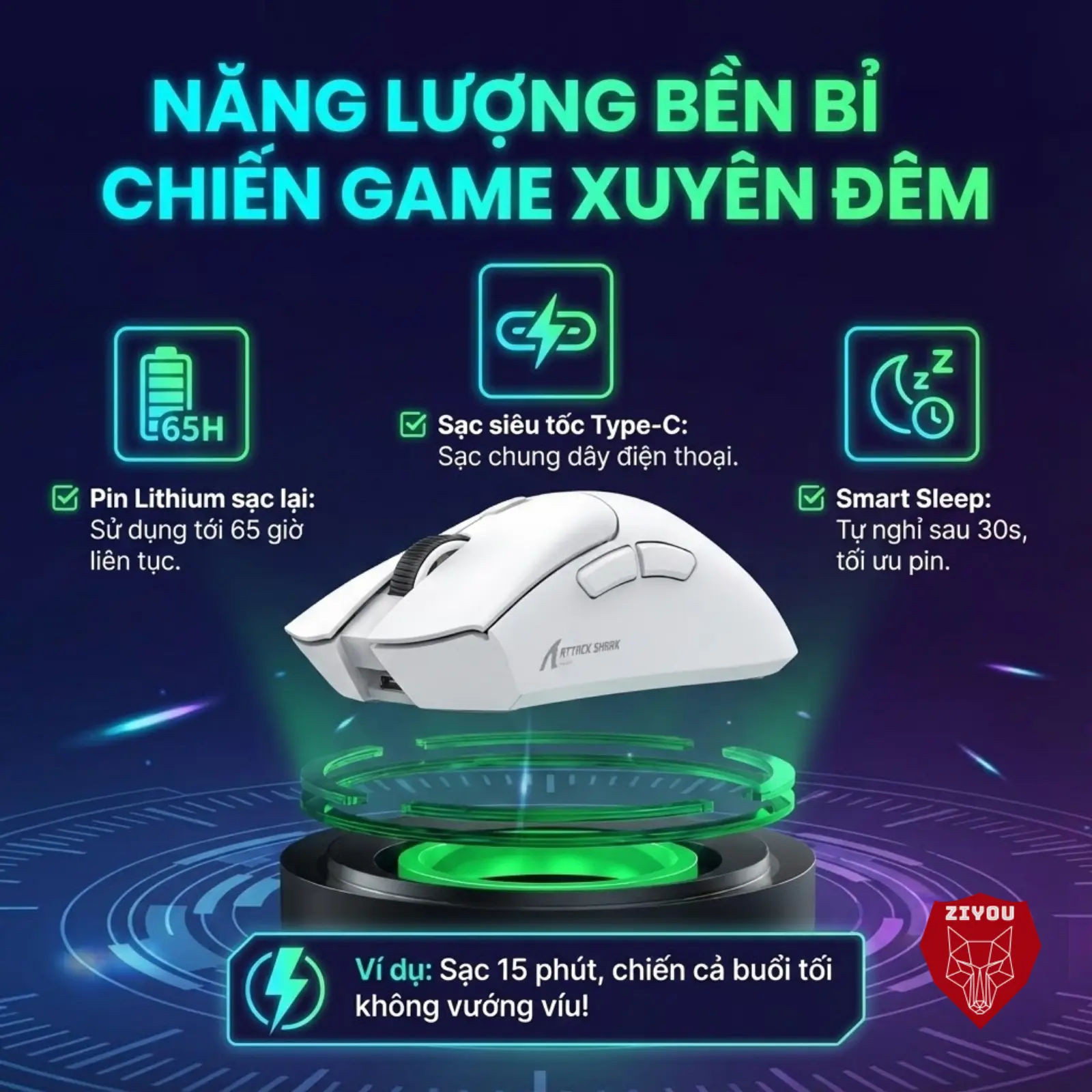 Chuột Gaming Không Dây Ziyou Attack Shark R1 Siêu Nhẹ Chip Paw3311 Cực Mạnh 3 Chế Độ Kết Nối Bluetooth / 2.4G / Type-C | BigBuy360 - bigbuy360.vn Chuột Gaming Không Dây Ziyou Attack Shark R1 Siêu Nhẹ Chip Paw3311 Cực Mạnh 3 Chế Độ Kết Nối Bluetooth / 2.4G / Type-C | BigBuy360 - bigbuy360.vn