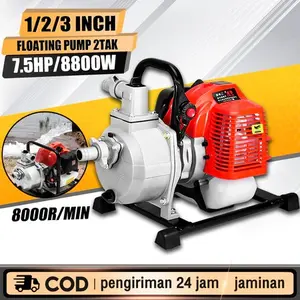 REAIM COD Water Pump Bensin, Pompa Self-priming 7HP, Pompa Air Pertanian Daya Tinggi 2-tak, Pompa Air Udara Bensin  Pompa Air Mesin Bensin Tugas Berat Gasoline 7.5HP Daya Tinggi 8800W dengan Pompa Air Pertanian Daya Tinggi 2-tak