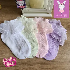Yoorakids kaus kaki anak perempuan double layer mesh lace import cewek kaos kaki premium kualitas